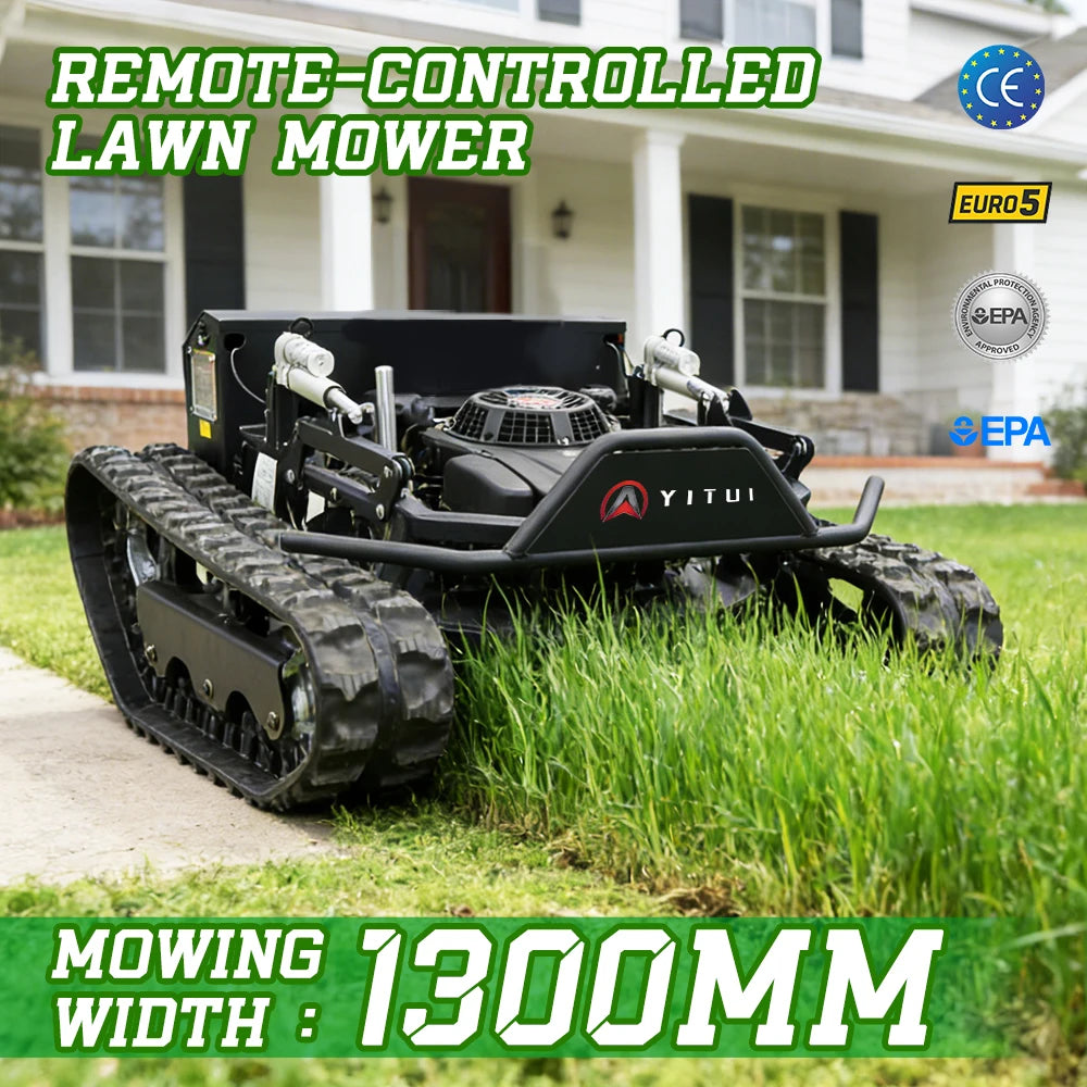 Ce Epa All Terrain Lawn Mowing Robot With Rubber Tracks And Multi Functional Remote Control