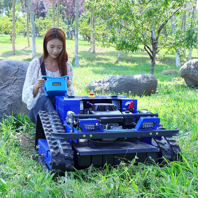Customized orchard crawler self-propelled lawn mower and grass crusher for even grass crushing