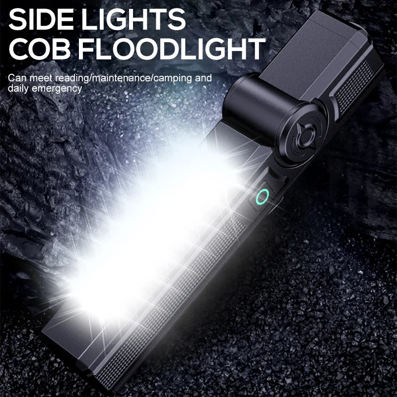 Multi-functional portable work light Rotating work light lighting magnetic repair light USB charging repair light super bright