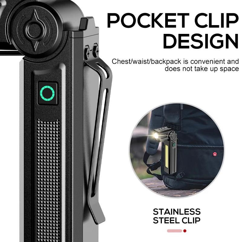 Mini USB Rechargeable Flashlight with Magnet