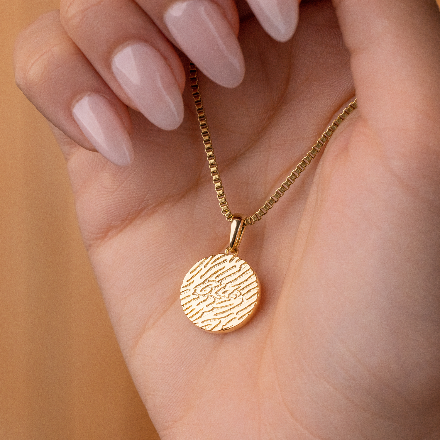 Small Cross Coin Pave Pendant in Gold