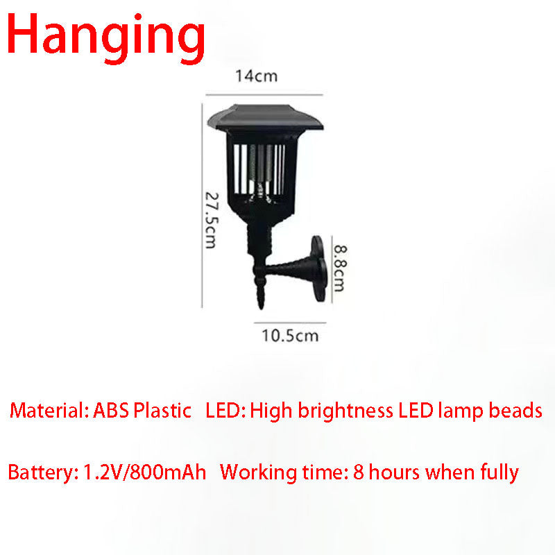 Solar Bug Zapper Outdoor UV Mosquito Killer Black Fly Repellent Light