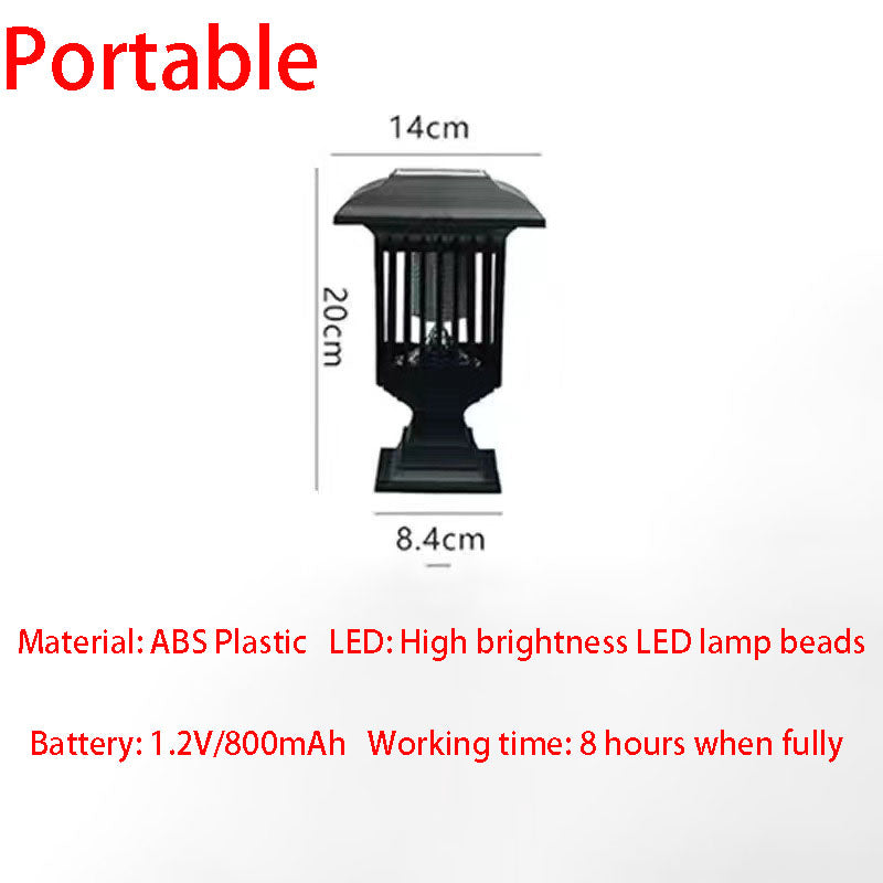 Solar Bug Zapper Outdoor UV Mosquito Killer Black Fly Repellent Light