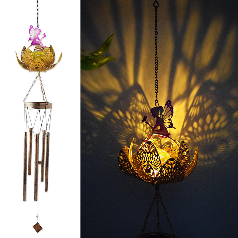 Solar Fairy Wind Chime Lotus Light
