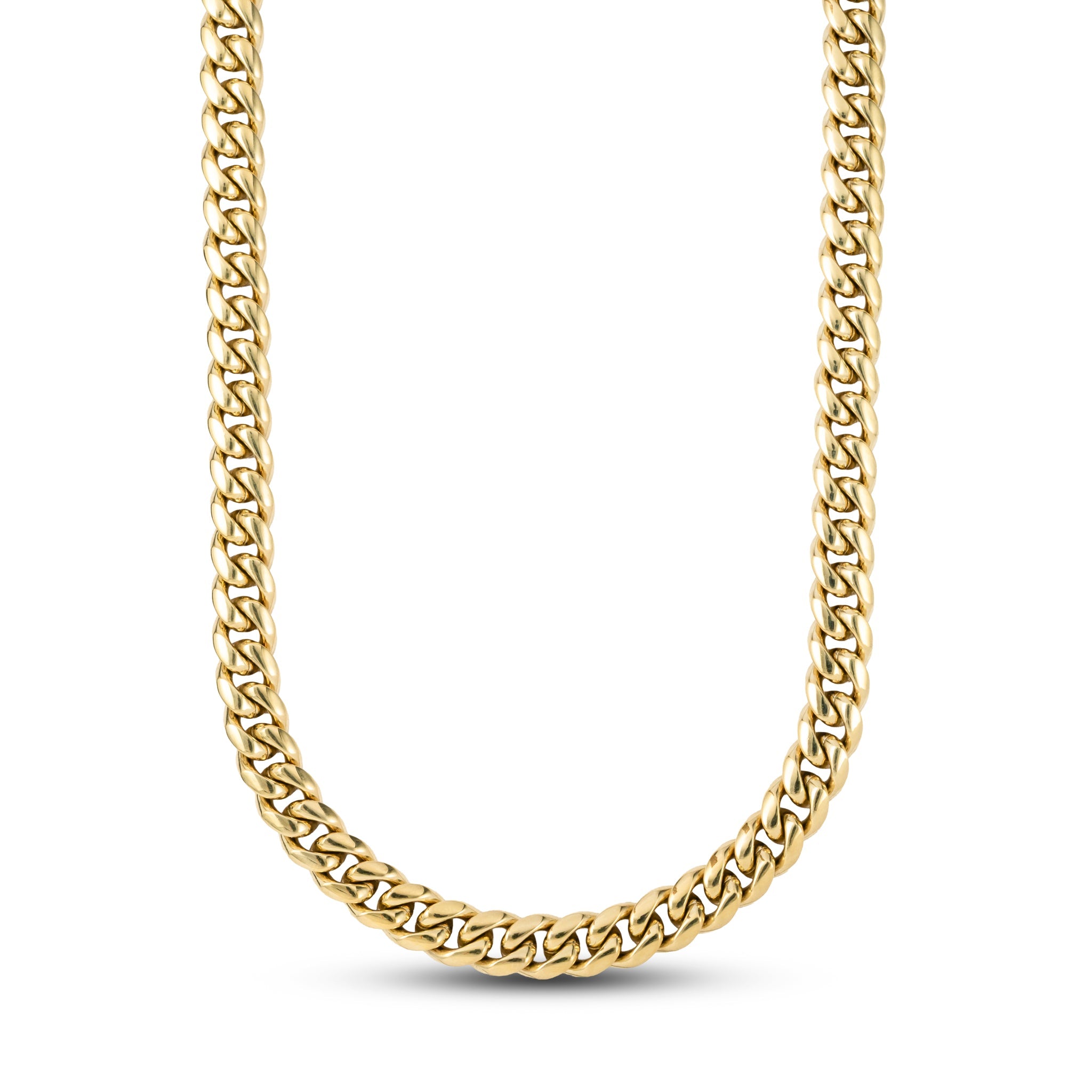 Miami Cuban Necklace in Hollow Yellow Gold - 8mm