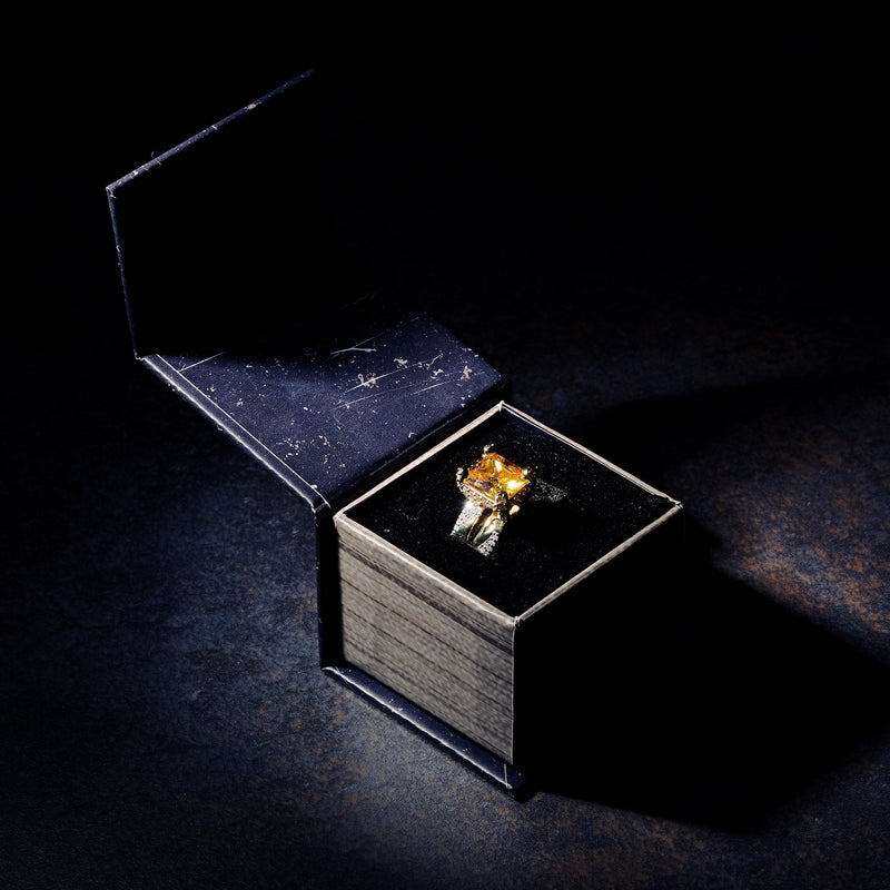 GLD X Bloody Osiris Canary Two Tone Rock Ring in Yellow Gold Vermeil
