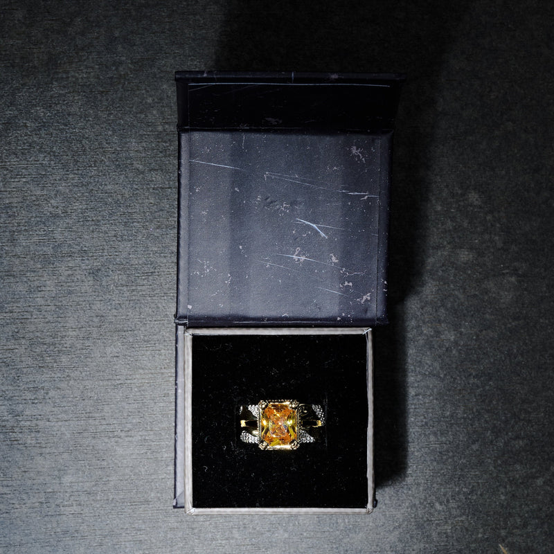 GLD X Bloody Osiris Canary Two Tone Rock Ring in Yellow Gold Vermeil