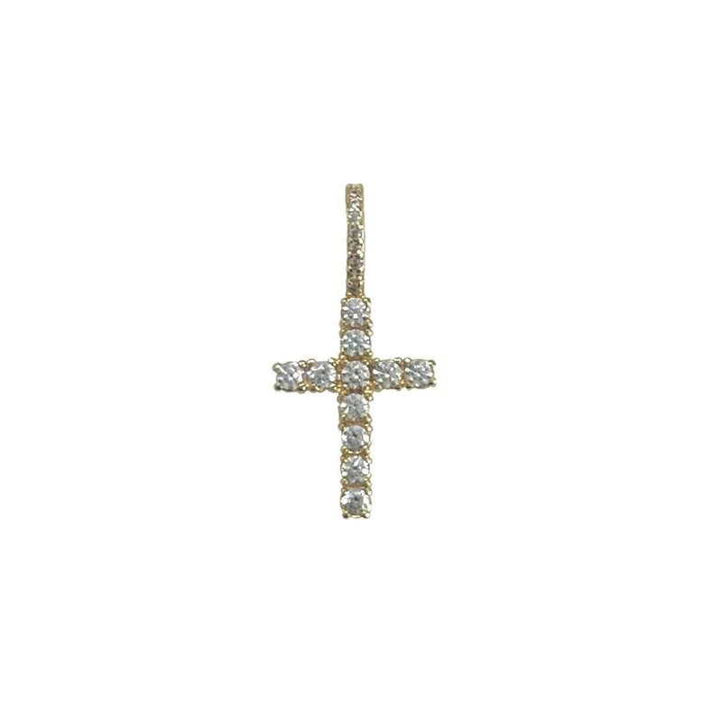 Cross and Stone Set in Yellow Gold