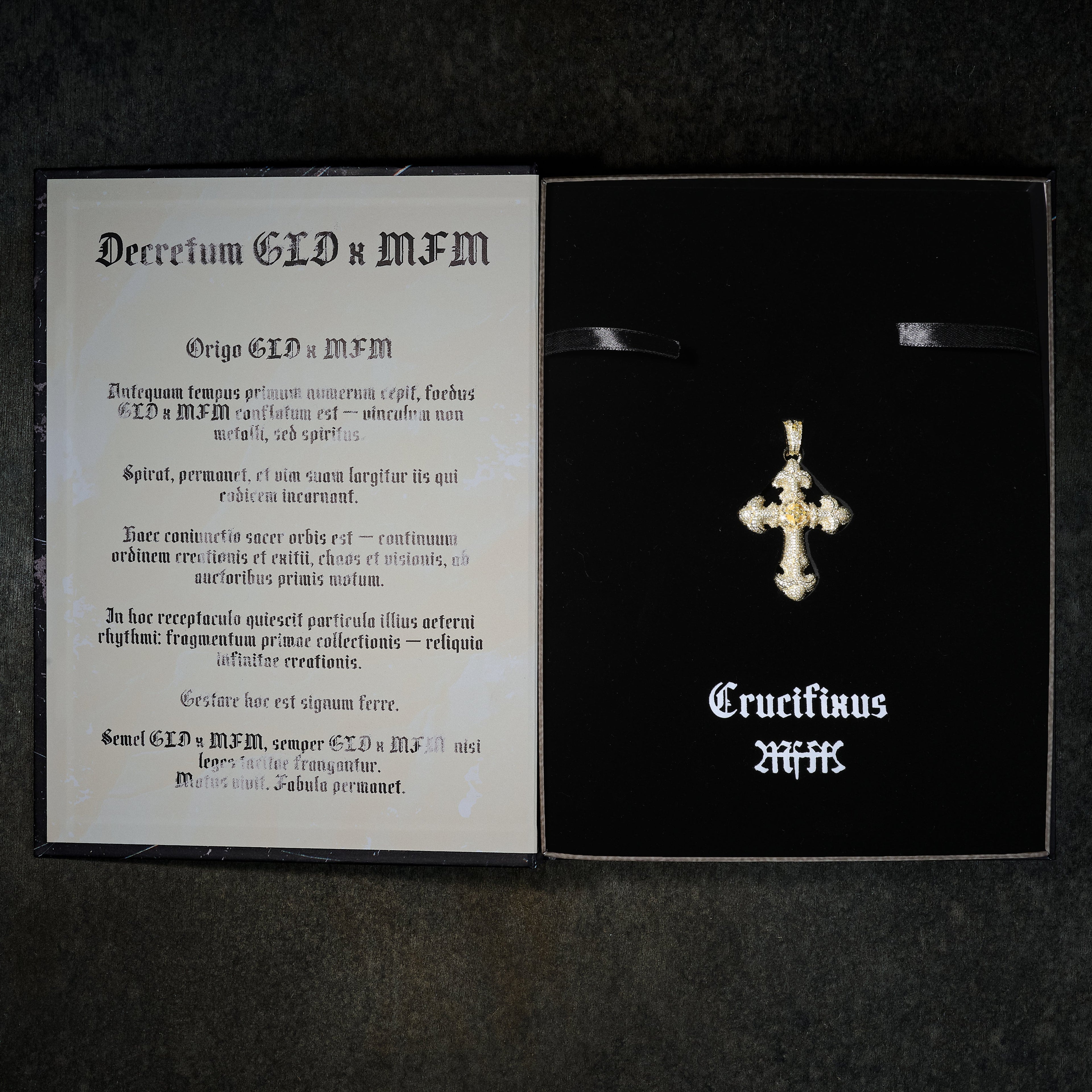 GLD X Bloody Osiris Large Iced Canary Cross Pendant in Yellow Gold Vermeil