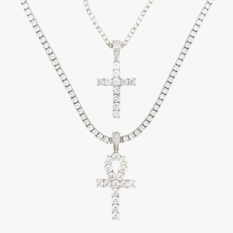 Cross Set in White Gold