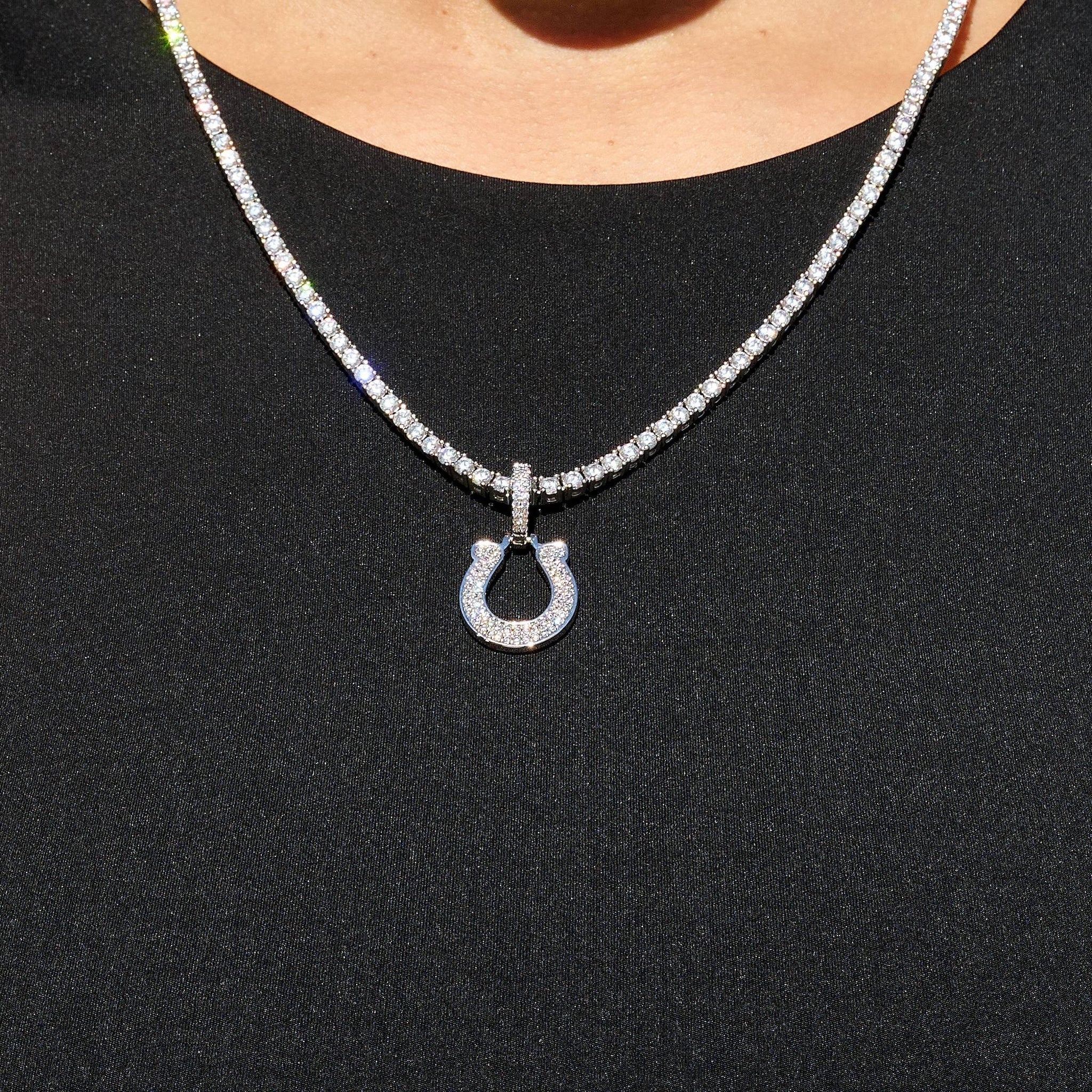 Indianapolis Colts Official NFL Micro Logo Pendant in White Gold