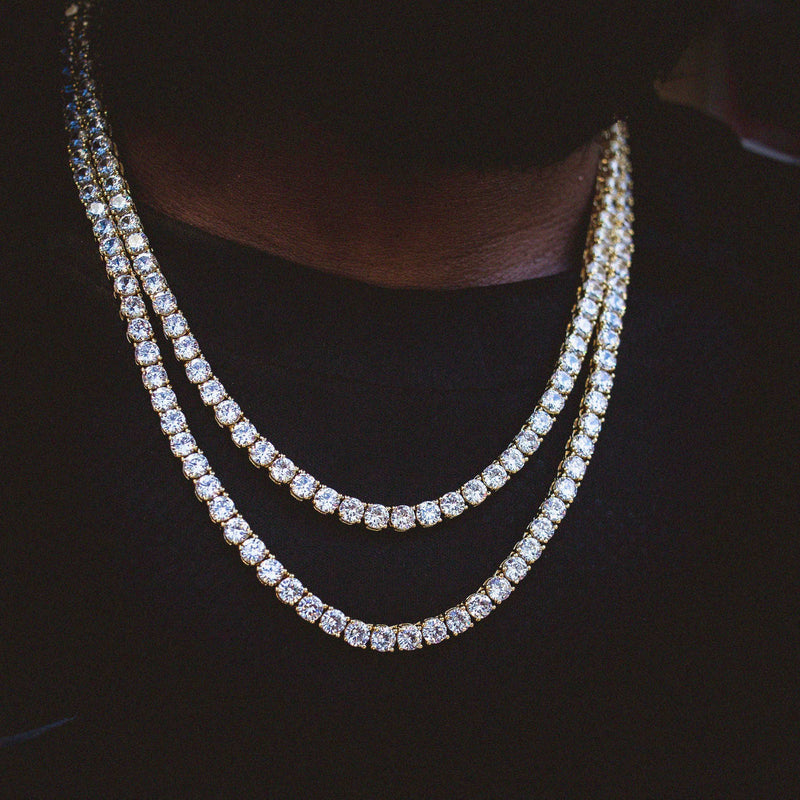 Diamond Tennis Chain in Yellow Gold- 5mm