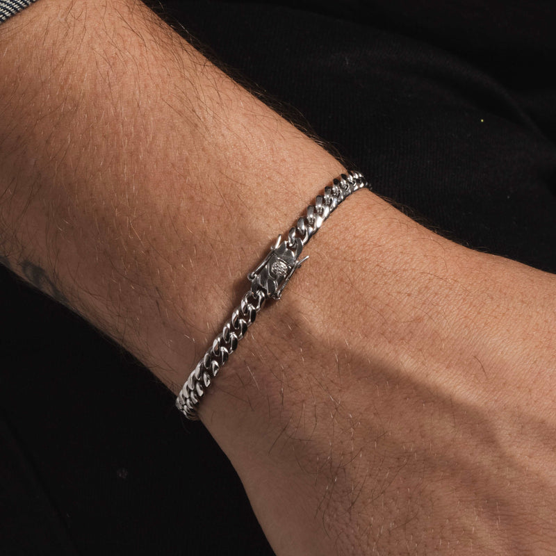 Solid White Gold Cuban Link Bracelet (5mm)
