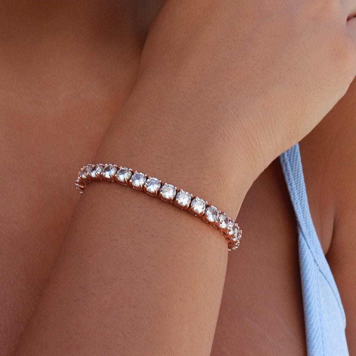 Diamond Tennis Bracelet in Rose Gold - 5mm