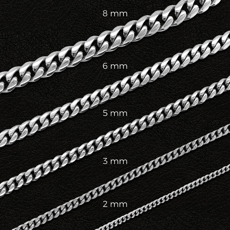 Micro Cuban Chain in White Gold- 3mm